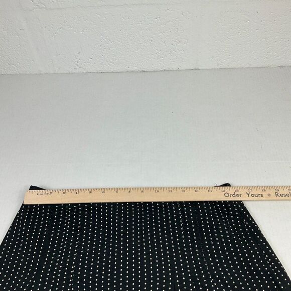 Ann Taylor Cotton A-Line Skirt Polka Dot Side Zip Knee Length Eyelet Hem Size 6 - Picture 9 of 12